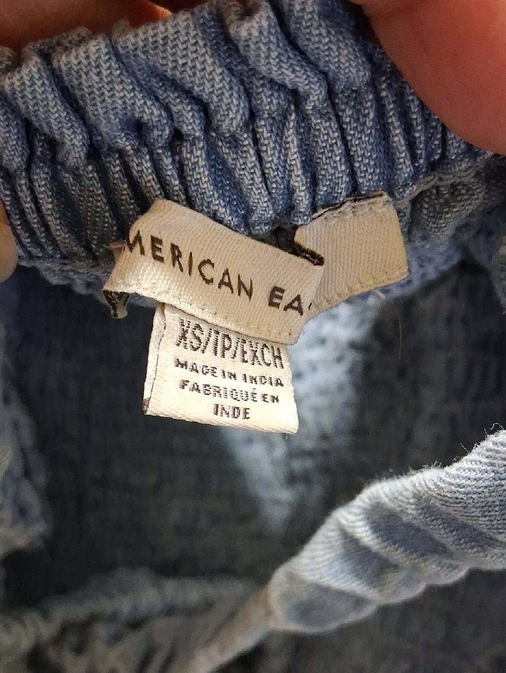 AMERICAN EAGLE Jean Dress Womens XS BLUE Denim Straps Sleeveless Used Preowned - Picture 3 of 5